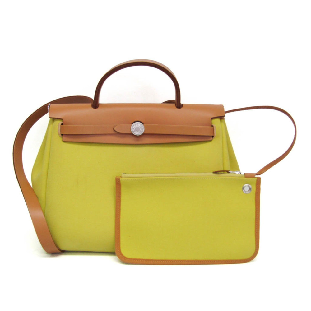Hermes Herbag Zip Verso Leather and Toile 31